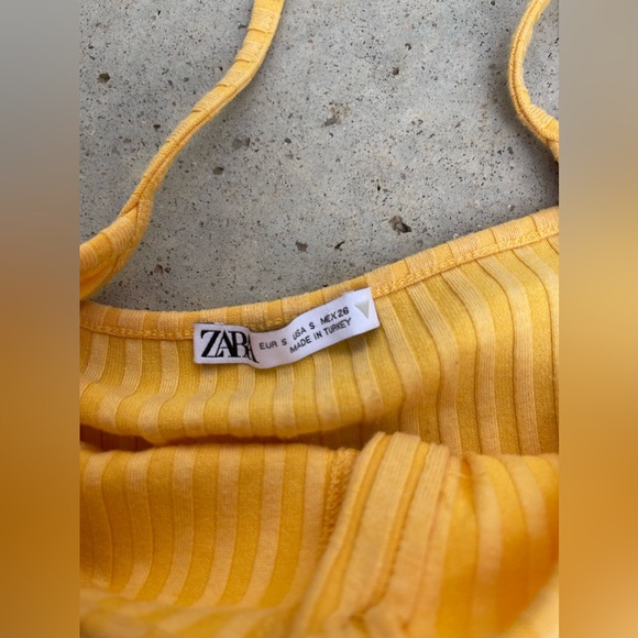 ZARA | button front yellow midi dress size small - Picture 4 of 5